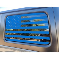 Blue Rear Side Window American Flag Decal For Jeep Wrangler JL JLU 2018+ 4-Door