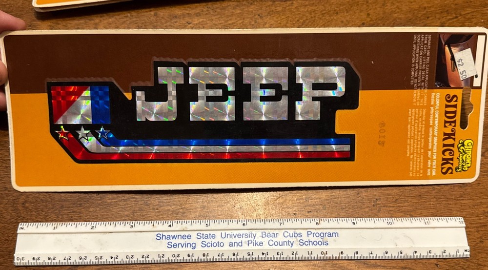 1970’s Vintage Chroma Graphics Sidekicks Auto Iridescent Decal JEEP 8” – New