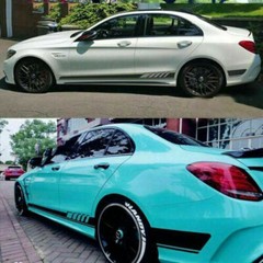 2pcs Car Body Side Decor Trim Stripe Graphics Self-adhesive Decal Sticker -Black