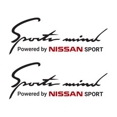 2x SPORTS MIND Decal Vinyl Stickers (10″ x 3.75″) For Nissan Cars