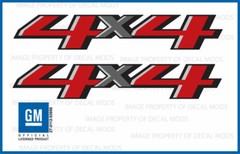 (2x) 2018 4×4 Decals stickers Parts Chevy Silverado Sierra Red Black Gray FG4Y0