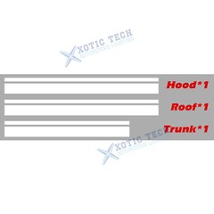 13.41 FT White Vinyl Car Exterior Dual Strips Full Body Stickers Decor For BMW