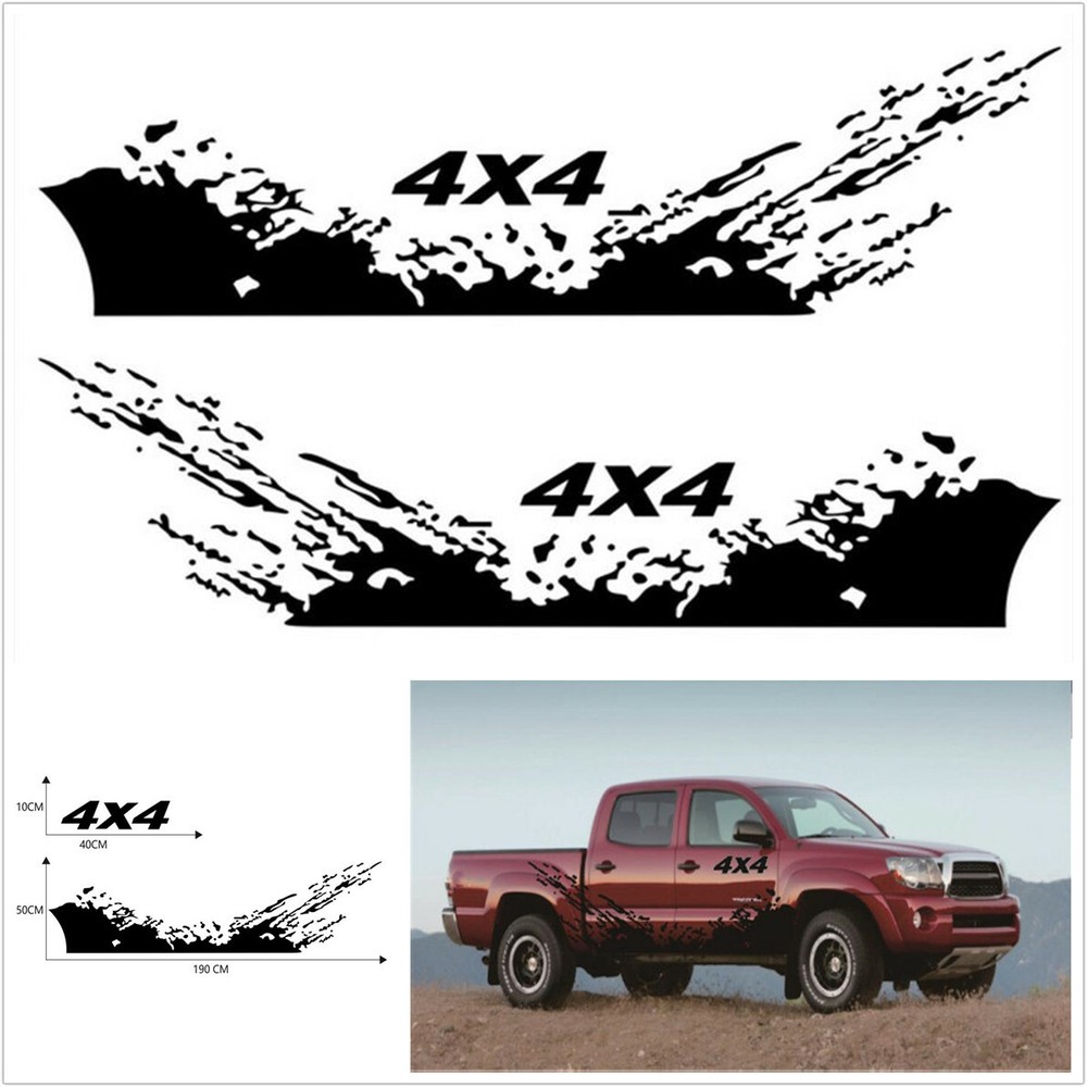 Car Stickers DIY Racing Mud Splash Side Door Body Skirt Stripes Decal For Pickup