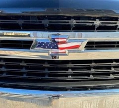 Chevy Silverado American Flag Grille Tailgate Bowtie Overlay Blue, Red, White