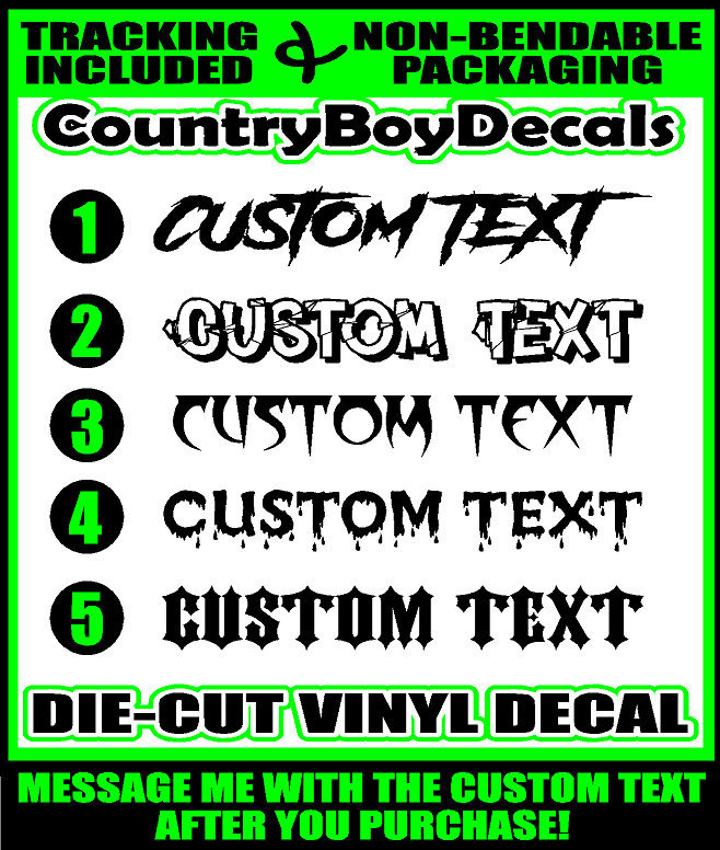 CUSTOM TEXT 24″ Vertical Windshield Vinyl Decal Sticker PERSONALIZED Truck Car
