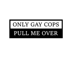 Decal for Cars and Trucks. “ONLY GAY COPS PULL ME OVER” 4×12″. funny decal