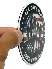 ALUMINUM All Gave Some Decal Sticker – Patriotic, Army, Military, Veteran 3.5″