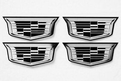 4 CADILLAC ESCALADE CTS ATS BLACK CENTER CAP LOGOS DECALS VINYL 20 22 WHEELS