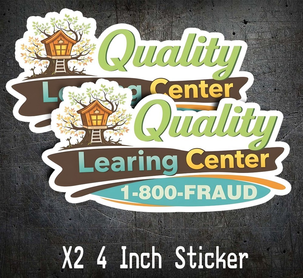 X2 Quality Learing Center Decal Sticker 4 Inches Funny Fraud Doge Trump TIM Fits