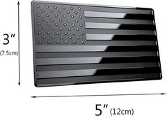 Universal Fit Black USA Flag Car Emblem – Durable 5″x3″ Stainless Steel Design