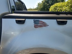 American USA Flag Tattered Distressed Decal Sticker Left Right