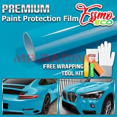4FTx5FT PPF Miami Blue Gloss Color Vinyl Paint Protection Film Scratch Auto Wrap