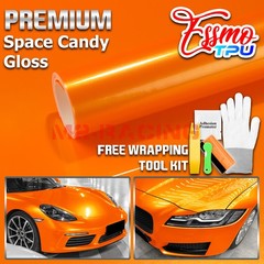 Space Candy Gloss Racing Orange TPU PPF Paint Protection Film Dry Wet Vinyl Wrap