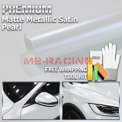 Premium Matte Metallic Satin Pearl White Vinyl Car Wrap Sticker Decal Sheet Film