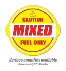 Mixed Fuel Only sticker decal gas label vehicle garage tank vinyl diesel can oil
