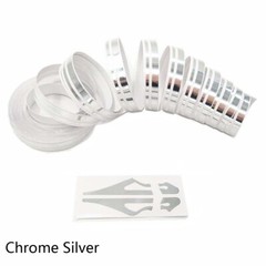 Chrome Silver Double Streamline PinStripe Tape Vinyl Decals Stickers Universal