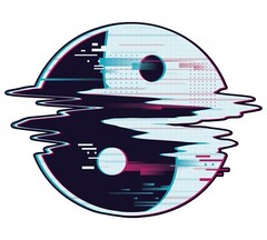3” Yin Yang Sticker Glitch Grunge Life Balance Peace Harmony Good Light Dualism