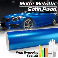 Premium Matte Metallic Satin Pearl Royal Blue Vinyl Car Wrap Sticker Decal Film