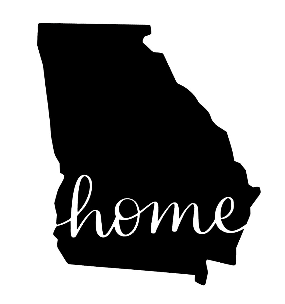 *Georgia State HOME 5”x6″ White Auto Decal Cute Sticker