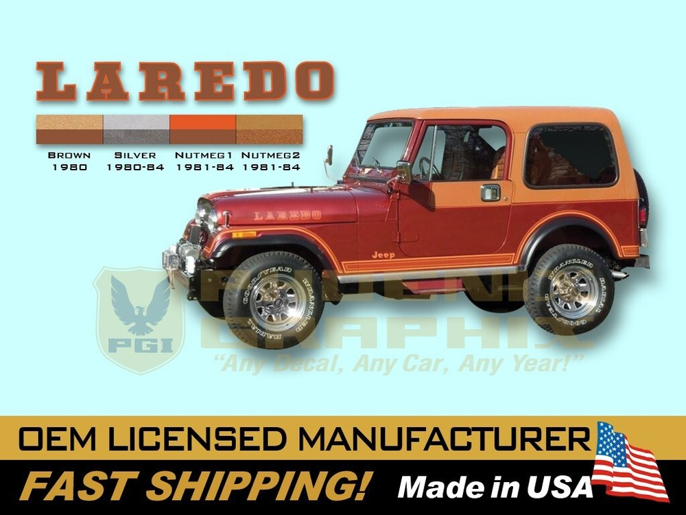 1980 1981 1982 1983 1984 Jeep Laredo CJ5 CJ7 Decals & Stripes Graphics Kit