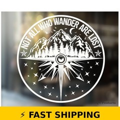 Not All Who Wander Compass Sticker Decal – 5.5″x5.5″