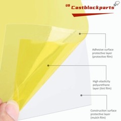 For Headlight Taillight Transparent Yellow Lens Vinyl Protection Film12″x78″