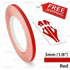 RED 3mm 1/8″ Roll PIN STRIPE PinStriping Trim Body Line TAPE Decal Vinyl Sticker