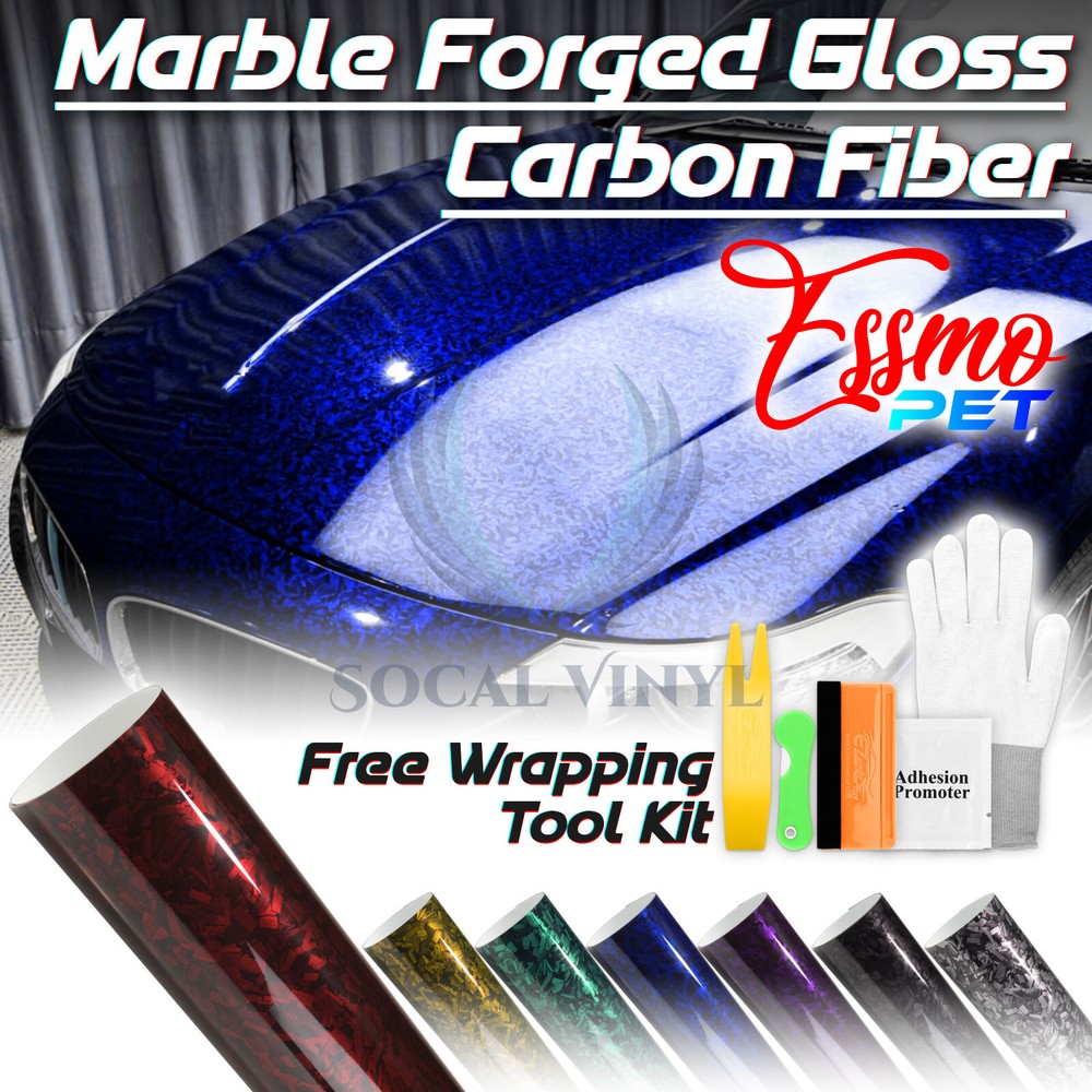 ESSMO PET Marble Forged Gloss Carbon Fiber Vehicle Vinyl Wrap Decal Sticker Film