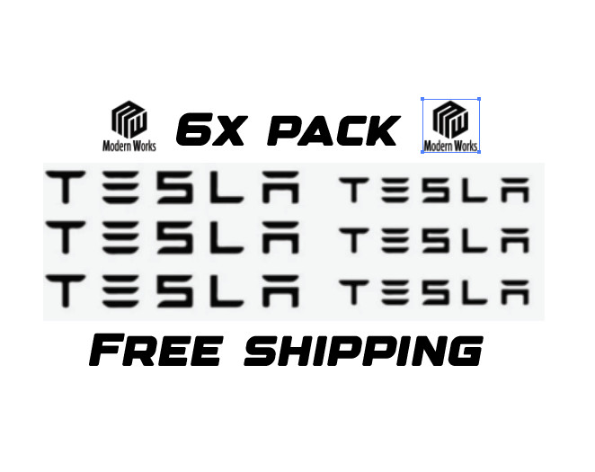 6x Tesla Brake Caliper Decal High Temp Sticker Decal Vinyl