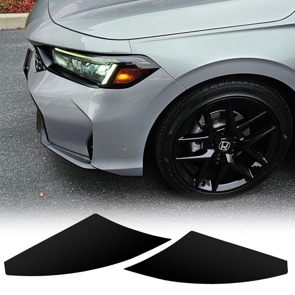 35% Dark Smoke Blk Overlay Headlight Decal For 2022-2025 Honda Civic Hatch/Sedan