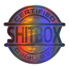 CERTIFIED SHITBOX Multicolor Holographic Rainbow Metallic 3” Vinyl Decal Sticker