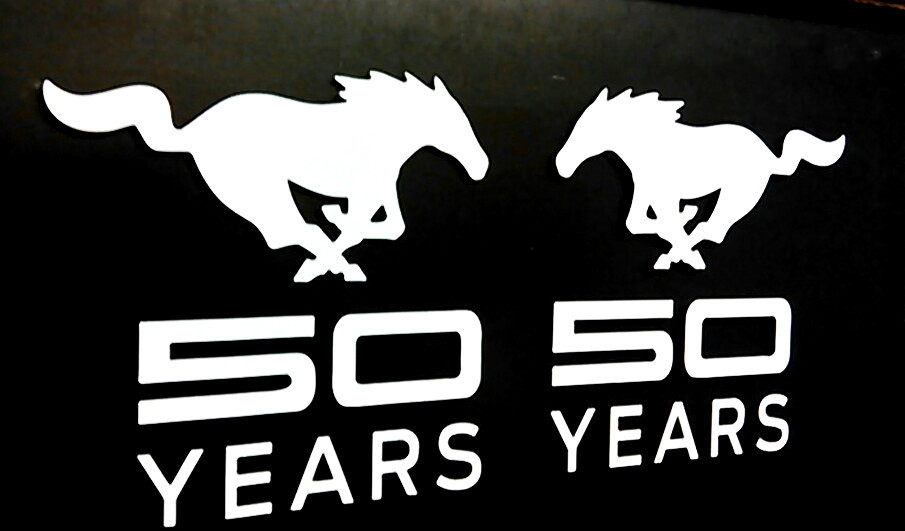 MUSTANG 50TH ANNIVERSARY Vinyl Decal Car Sticker 5 1/2 Inch/Right & Left