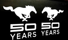MUSTANG 50TH ANNIVERSARY Vinyl Decal Car Sticker 5 1/2 Inch/Right & Left