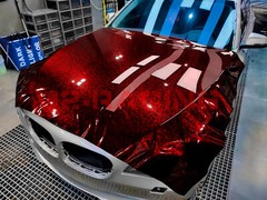 ESSMO PET Marble Forged Gloss Carbon Fiber Red Car Vehicle Vinyl Wrap Decal