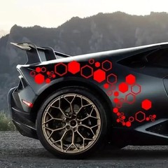 52PCS Honeycomb Car Sticker Vinyl Hexagonal Graphics Sticker DIY Body Side Decor