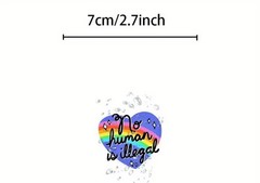 No Human Is Illegal Rainbow Heart Car Sticker Decal Free Shipping