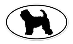 Soft Coated Wheaten Terrier Dog Breed Shape Oval car window bumper vinyl sticker