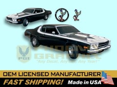 1974 Road Runner Solid REFLECTIVE Side Roof Hood Stripes #s Birds Decals COMPLET