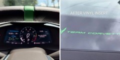 C8 Corvette COMBO/ROSWELL GREEN STEERING WHEEL&TEAM CORVETTE VINYL STRIPES