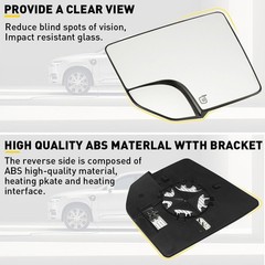 1/2Set Mirror Glass Spot Blind Heated Exterior Left Driver Side for Ford Pickup