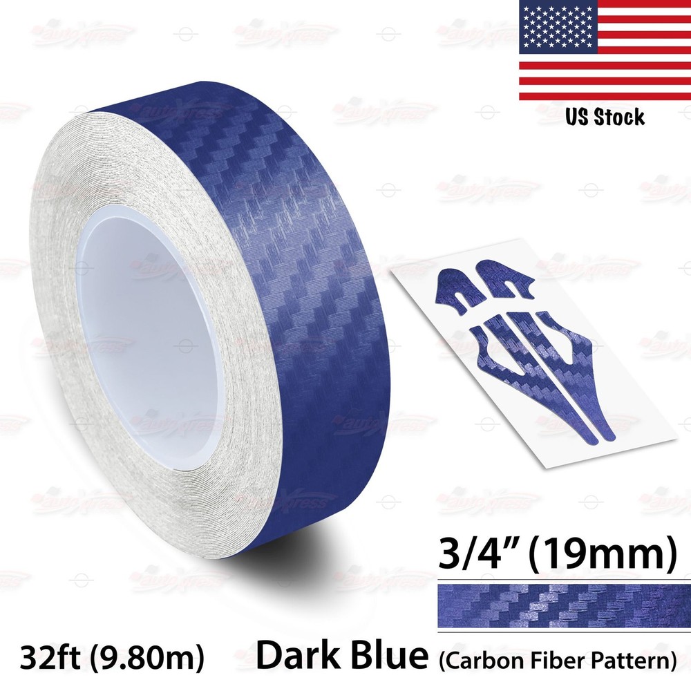 3/4″ Roll Vinyl Pinstriping Pin Stripe Tape Sticker 19mm CARBON FIBER DARK BLUE