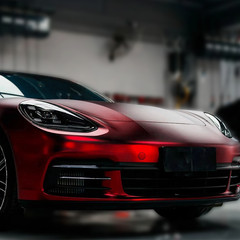 5FTx50FT Ultra Matte Romani Red Vinyl Wrap Turns Glossy When Wet Car Wrap