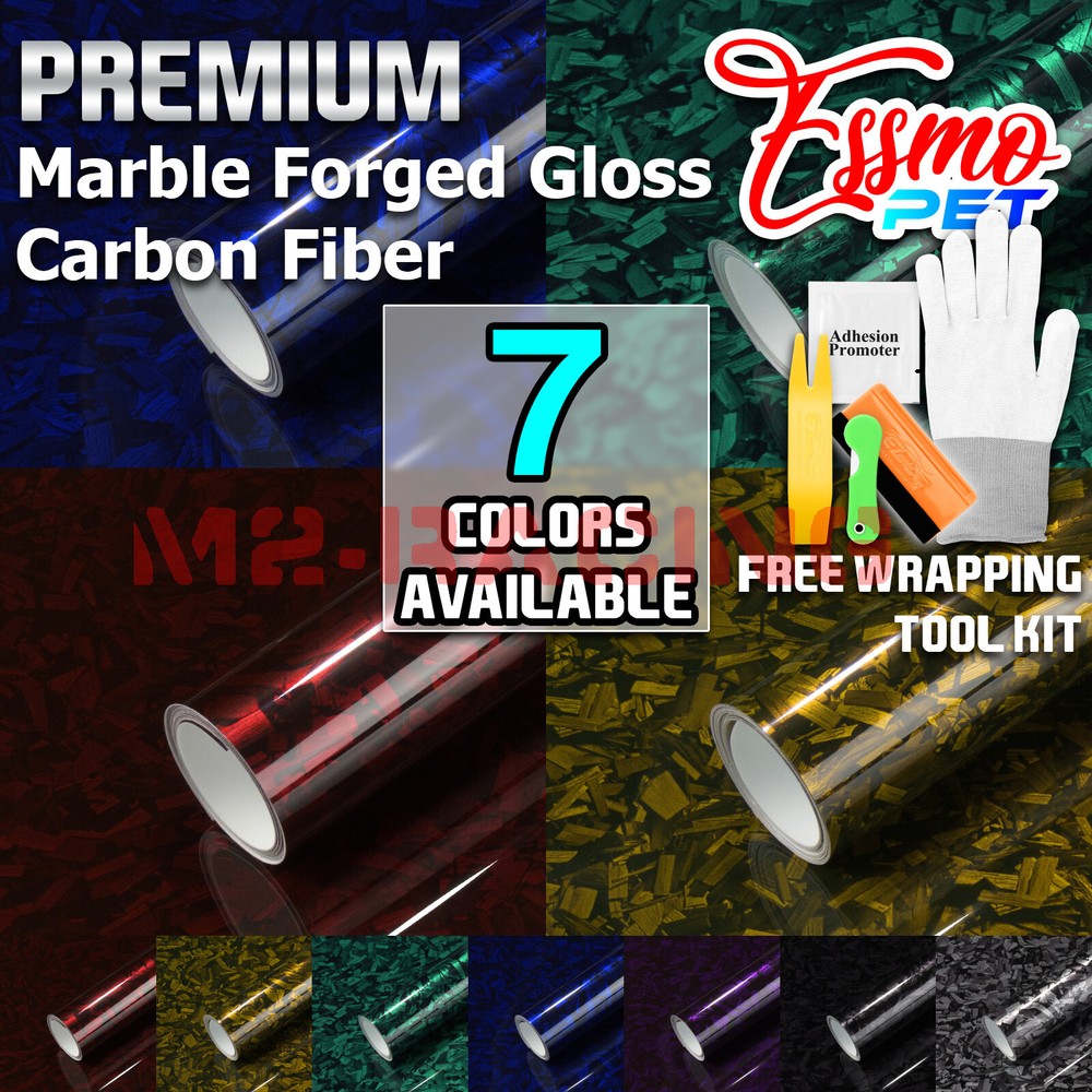 ESSMO PET Marble Forged Gloss Carbon Fiber Vehicle Vinyl Wrap Decal Sticker Film