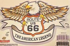 Route 66 Highway Road Marker Eagle American Legend Window Bumper Laptop Sticker