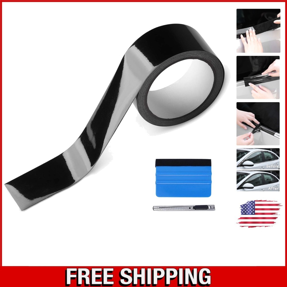 High Gloss 2in x 30ft Vinyl Wrap for Vehicle Chrome Delete & Protection
