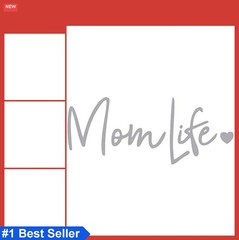 Silver Mom Life Decal Vinyl Sticker Cars Trucks Vans Walls Laptop 7.5 in