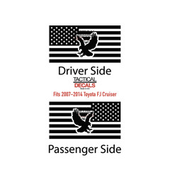 USA flag with eagle Decal for 2007-2014 Toyota FJ Cruiser off road HT1-CX4