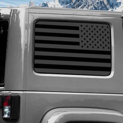 Rear Window Wrap Graphic Decal for Jeep Wrangler 2011-2020 USA FLAG NGREY