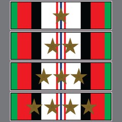 MI-6042 Afghanistan Campaign Service Ribbon Bronze Stars Sticker Window Decal