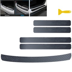 5Pcs Car Trunk Door Sill Scuff Guard Plate Sticker Protector Anti Scratch Kick